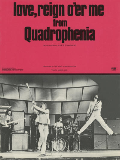 The Who - USA - Love Reign O'er Me - 1973 - Sheet Music