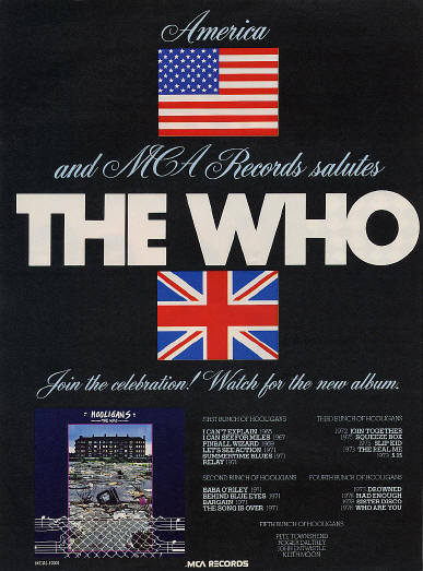 The Who - Hooligans - 1981 USA