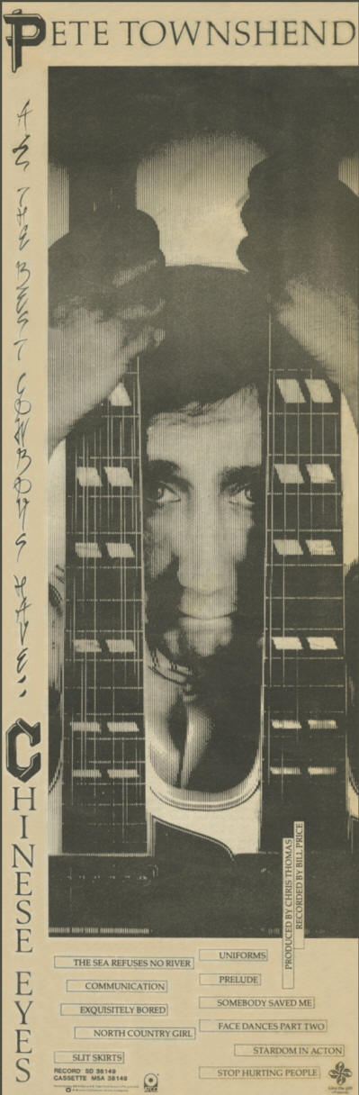 Pete Townshend - All The Best Cowboys Have Chinese Eyes - 1982 Australia Ad