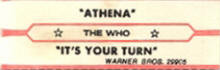 The Who - Athena - Juke Box Strip - 1982 USA