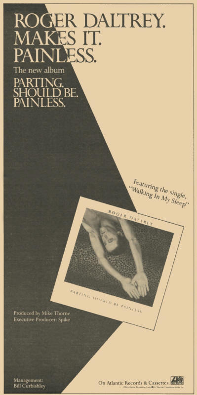 Roger Daltrey - Parting Should Be Painless - 1984 USA Ad
