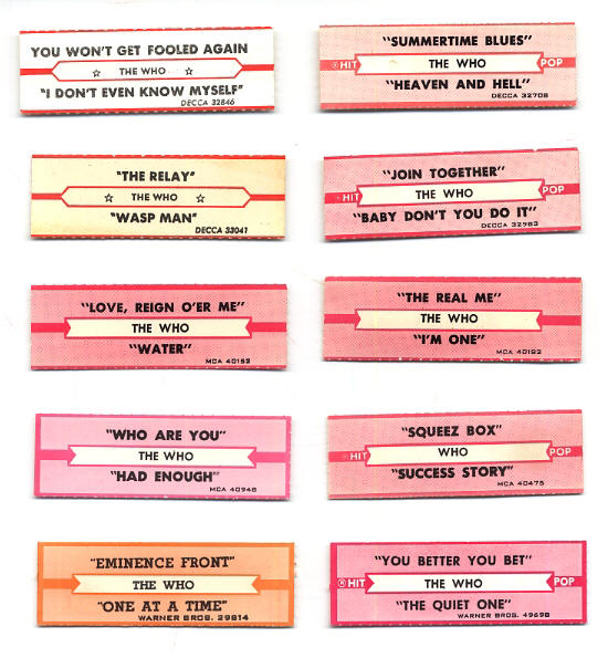 The Who - Assorted Juke Box Strips - 1970 - 1982