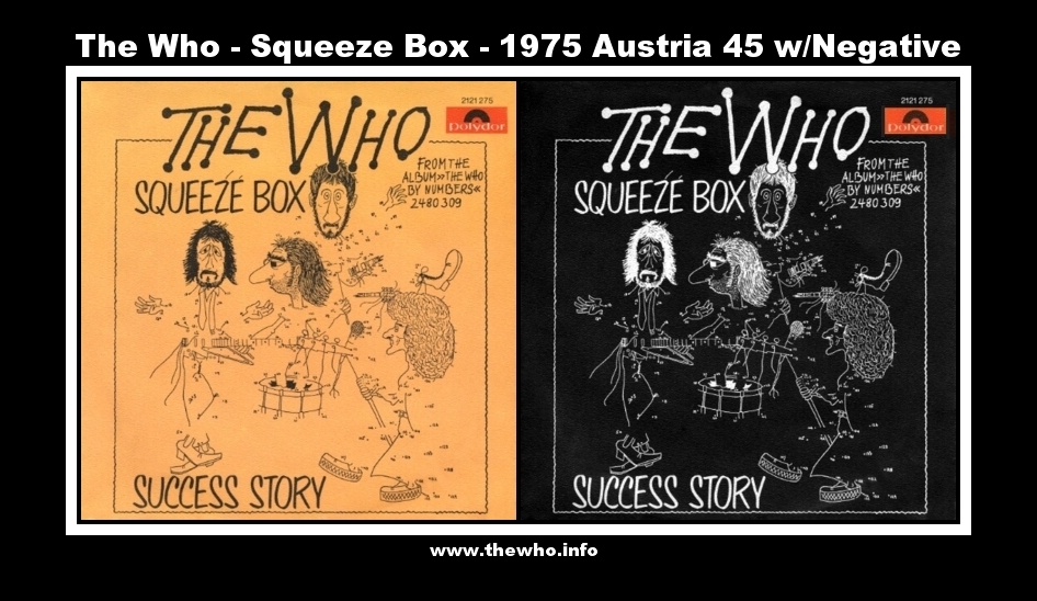 The Who  1975 Austria Squeeze Box 45 w/Negative Version 
