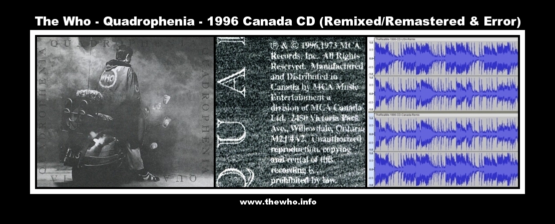 The Who  Quadrophenia - 1996 Canada CD (Remixed & Remastered) And... 