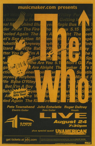 The Who - Pepsi Center - Denver, CO - August 24, 2000 USA (Promo)