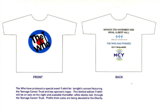 The Who - 2000 UK - Teenage Cancer Trust (TCT)/Royal Albert Hall Promotional Package