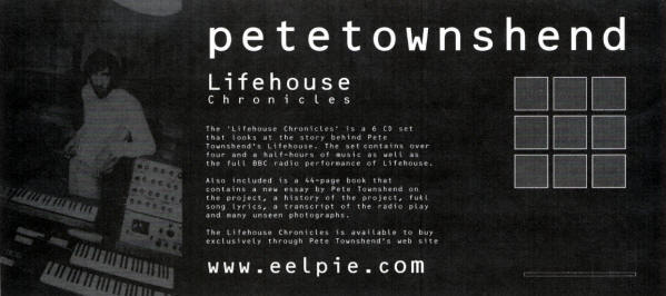 Pete Townshend - Lifehouse Chronicles - 2000 UK