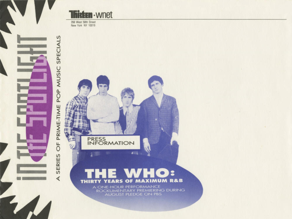 The Who - Thirty Years Of Maximum R&B - 1994 USA Press Kit