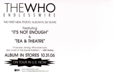 The Who - Endless Wire - 2006 USA Postcard (Promo)