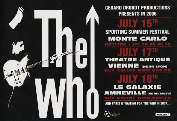 The Who - Tour Dates - July, 2006 Europe