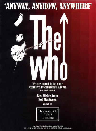 The Who - International Talent Booking- 2006 UK