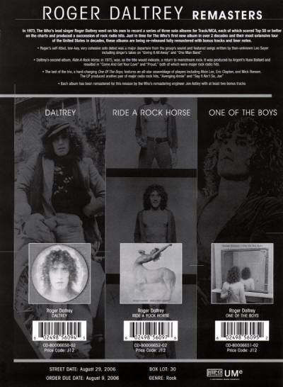 Roger Daltrey - Remasters - 2006 USA