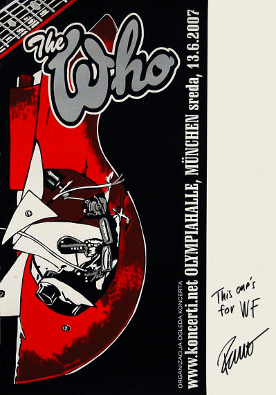 The Who - Munich, Germany - June 13, 2007 - Signed by Artist, Romeo Strakl, Slovenia