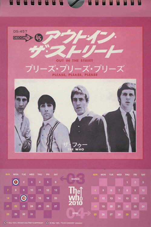 The Who - 2010 Calendar - 2010 Japan