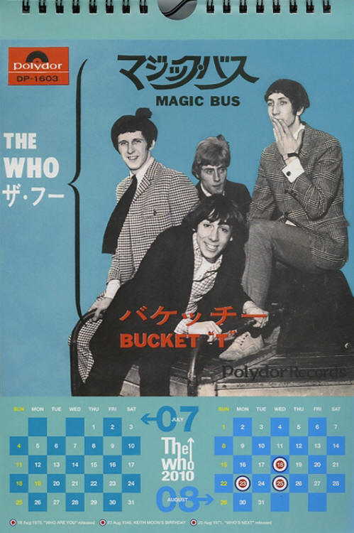 The Who - 2010 Calendar - 2010 Japan
