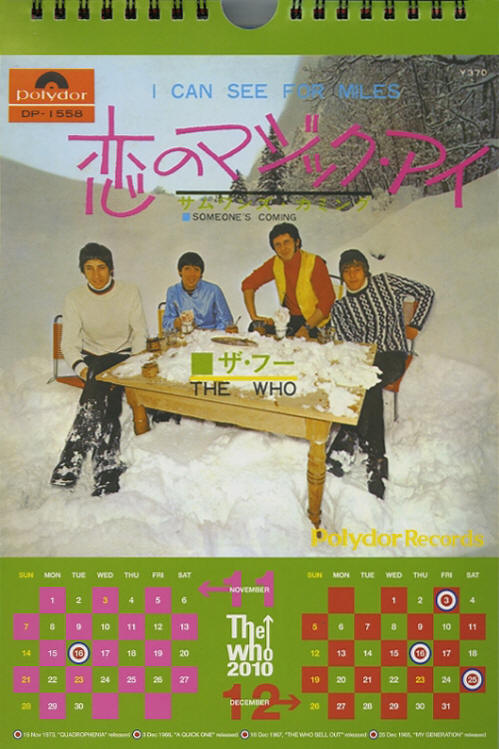 The Who - 2010 Calendar - 2010 Japan