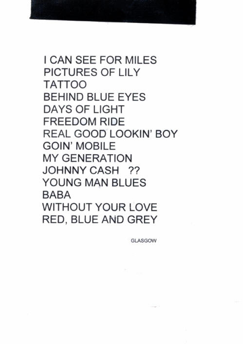 Roger Daltrey - Glasgow <Encore> Set List - July 6, 2011 UK