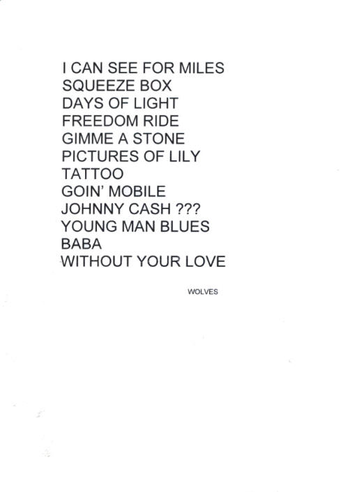 Roger Daltrey - Wolvehampton <Encore> Set List - July 3, 2011 UK