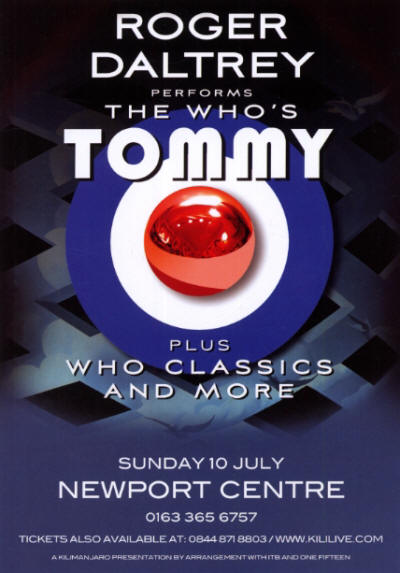 Roger Daltrey - Newport Centre - July 10, 2011 Flyer