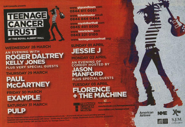 Roger Daltrey - Teenage Cancer Trust / Royal Albert Hall - March 28, 2012 UK