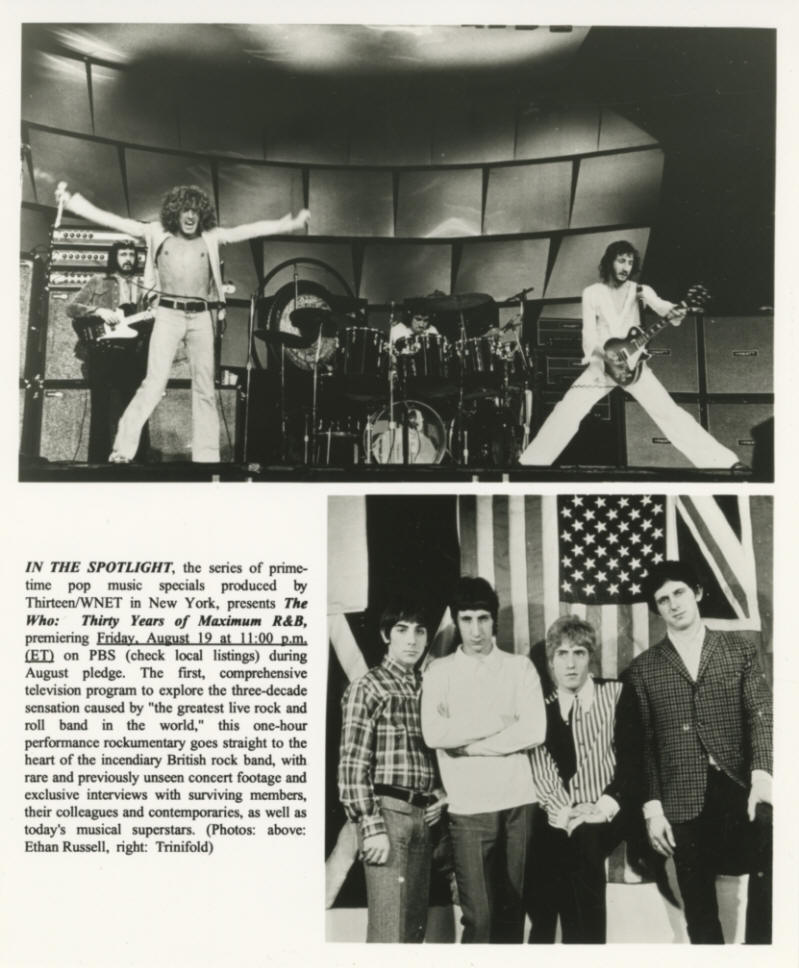 The Who - Thirty Years Of Maximum R&B - 1994 USA Press Kit