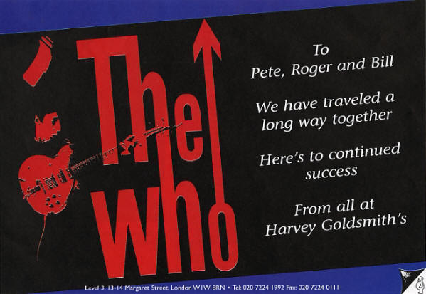 The Who - Harvey Goldsmith's - 2014 UK