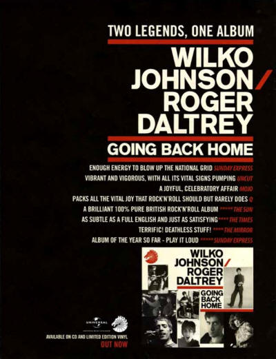 Roger Daltrey - Going Back Home - 2014 UK