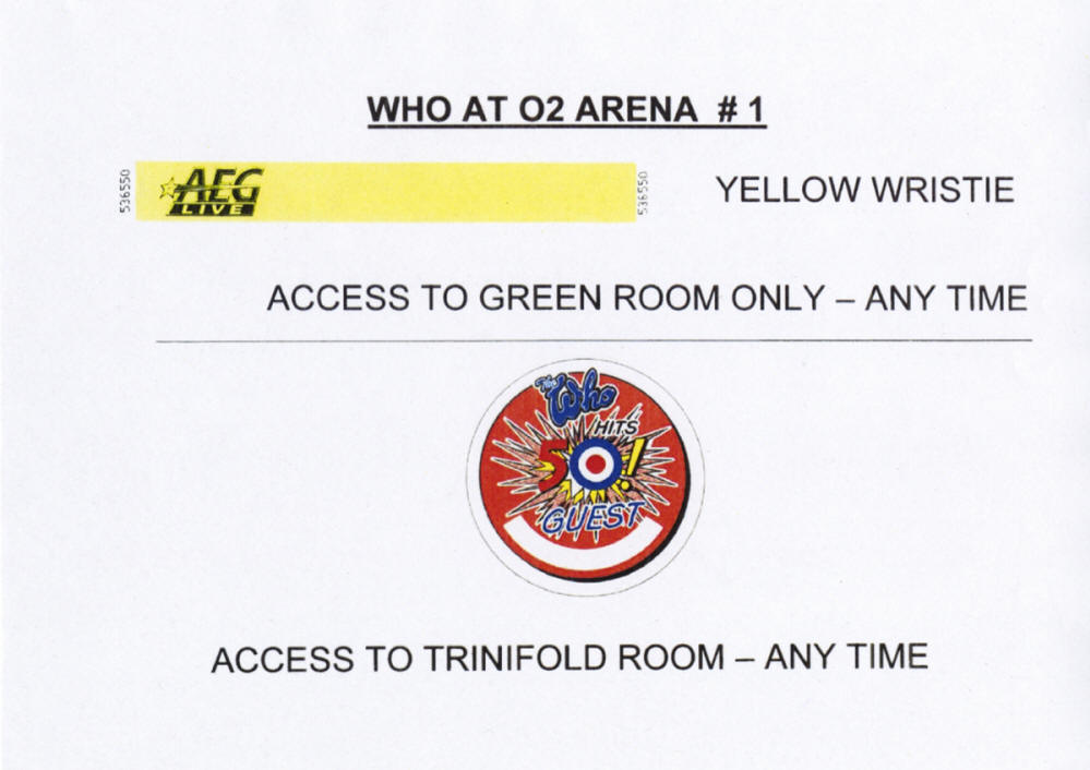The Who - 2015 UK - March 22, 2015 Back Stage & Set List Info