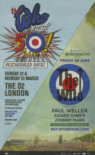 The Who Hit's 50 - March 22 & 23, 2015 - London 02 UK