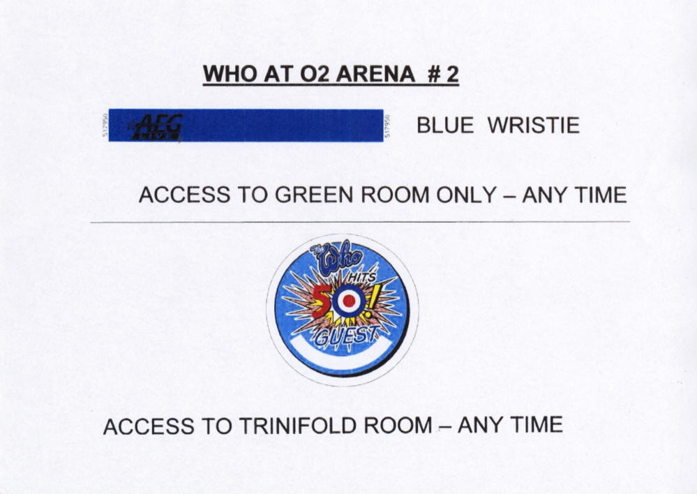 The Who - 2015 UK - March 23, 2015 Back Stage & Set List Info