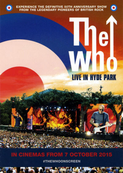 The Who - Live In Hyde Park - 2015 UK Postcard
