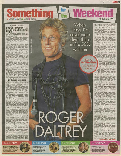 Roger Daltrey - UK - Something For The Weekend - June 1, 2018