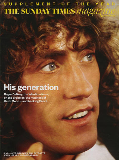 Roger Daltrey - UK - The Sunday Times - October 14, 2018