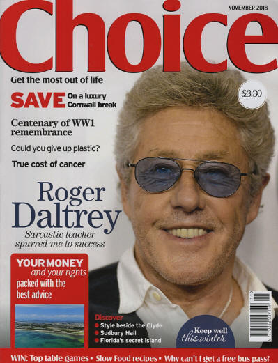 Roger Daltrey - UK - Choice - November, 2018