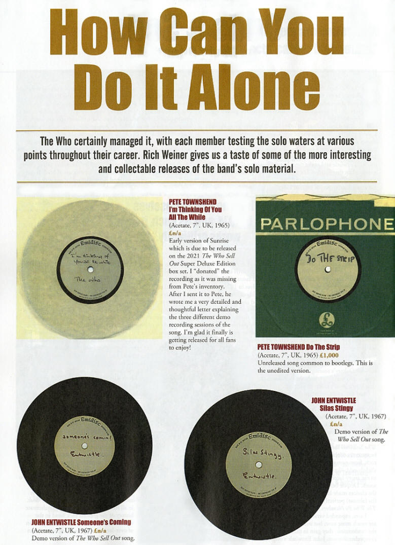 The Who - Record Collector Magazine - The Who Special Edition - February, 2021