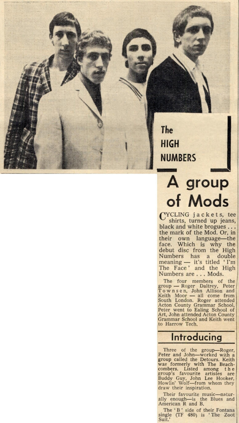 The High Numbers / The Who - 1964 UK Article