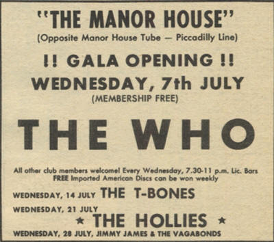 The Who - The Manor House - July 7, 1965 UK