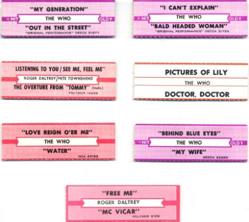 The Who - Various Juke Box Strips - 1965 - 1980 USA