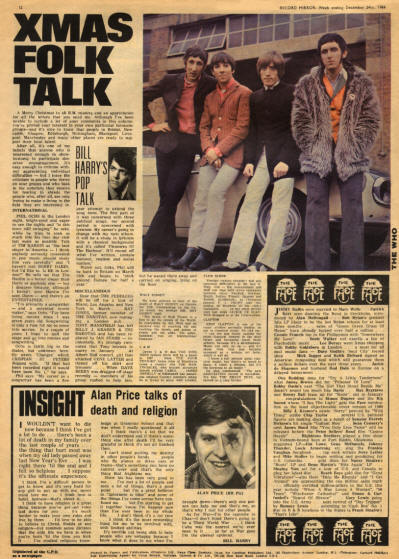 The Who - Record Mirror - UK - December 24, 1966 (back cover)