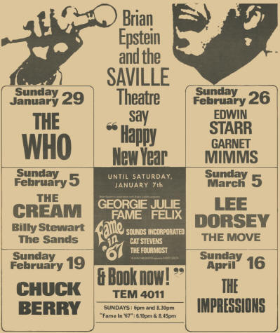 The Who - Saville Theatre - 1966 / 1967 UK Ad