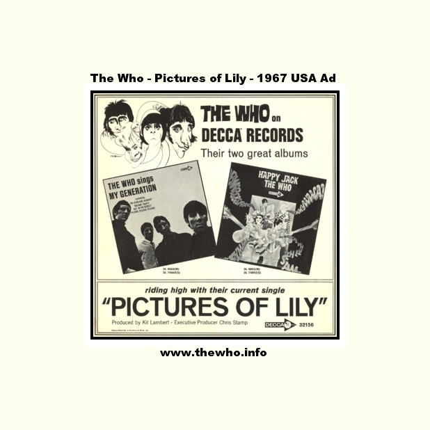 The Who - Pictures Of Lily - 1967 USA Ad
