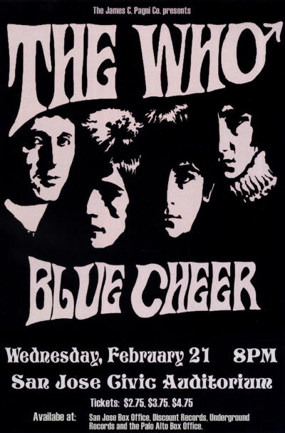 The Who - Civic Auditorium, San Jose, CA - February 21, 1968 (Reproduction)