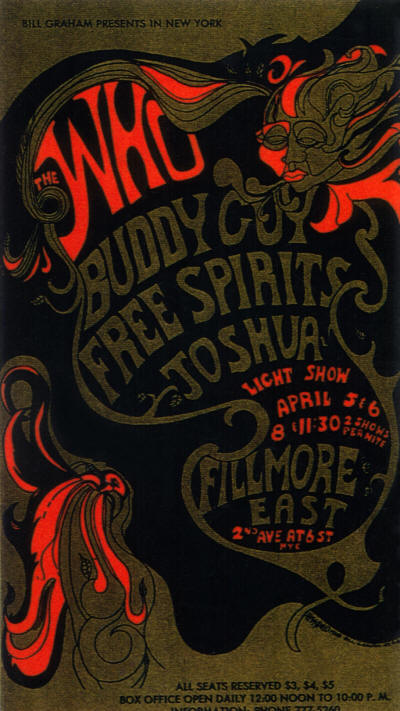 The Who - Fillmore East, New York, NY - April 5 & 6, 1968 USA (Reproduction)
