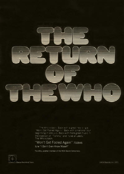 The Who - Won't Get Fooled Again - 1971 USA