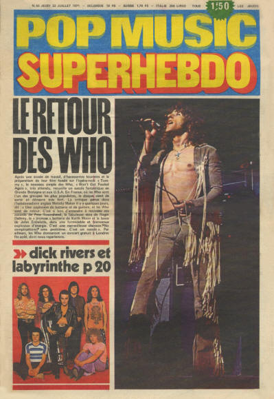 Roger Daltrey - France - Pop Music - July 22, 1971