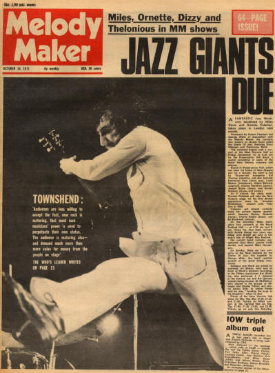 Pete Townshend - UK - Melody Maker - October 16, 1971