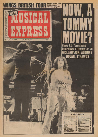 The Who - UK - New Musical Express - December 16, 1972 
