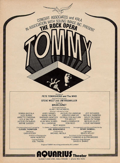 The Who - Tommy (Aquarius Theater) - 1972 USA