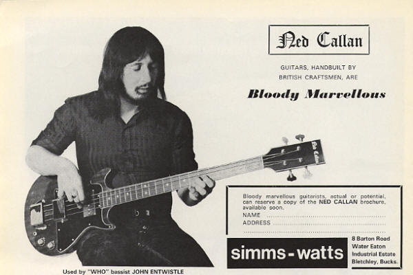 Ned Callan ( John Entwistle ) - 1972 UK