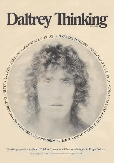 Roger Daltrey - Thinking - 1973 USA Ad